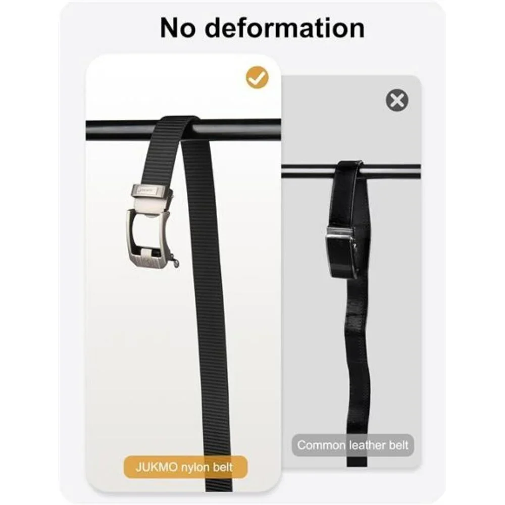 JUKMO Mens Tactical Ratchet Belt Nylon Web Adjustable Slide Buckle Black